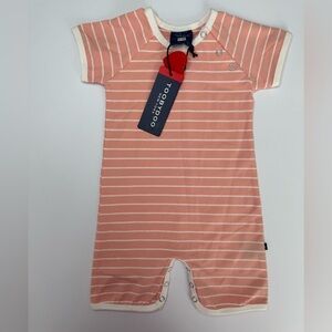 NWT toobydoo Unisex Peach Stripes Romper Size 12-18M
